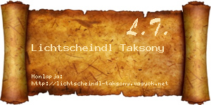 Lichtscheindl Taksony névjegykártya